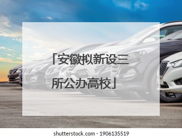 安徽拟新设三所公办高校
