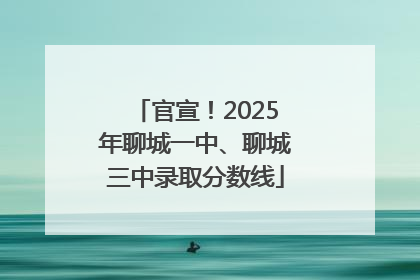 官宣！2025年聊城一中、聊城三中录取分数线
