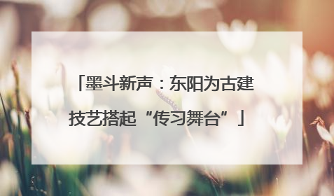 墨斗新声：东阳为古建技艺搭起“传习舞台”