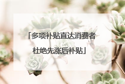 多项补贴直达消费者 杜绝先涨后补贴