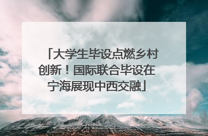 大学生毕设点燃乡村创新！国际联合毕设在宁海展现中西交融