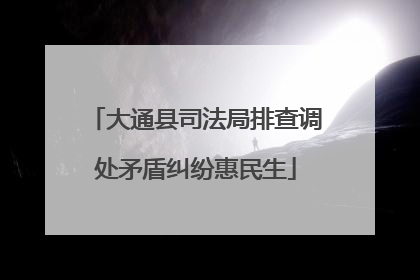 大通县司法局排查调处矛盾纠纷惠民生