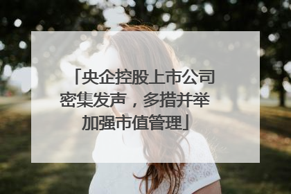 央企控股上市公司密集发声，多措并举加强市值管理