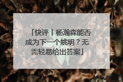 快评丨杨瀚森能否成为下一个姚明？无需轻易给出答案