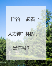 当年一起看“大力神”杯的，是你吗？