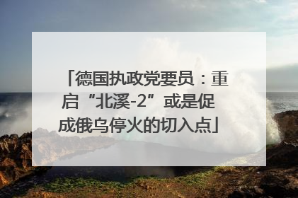 德国执政党要员：重启“北溪-2”或是促成俄乌停火的切入点