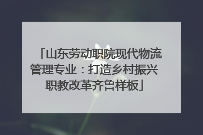 山东劳动职院现代物流管理专业：打造乡村振兴职教改革齐鲁样板