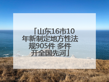 山东16市10年新制定地方性法规905件 多件开全国先河
