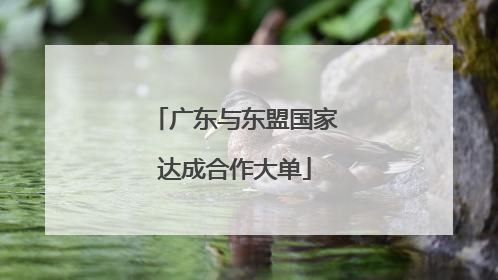 广东与东盟国家达成合作大单