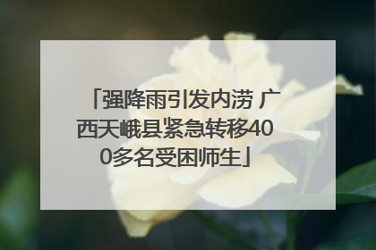 强降雨引发内涝 广西天峨县紧急转移400多名受困师生