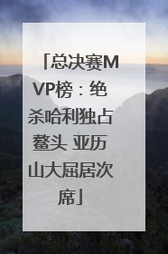 总决赛MVP榜：绝杀哈利独占鳌头 亚历山大屈居次席