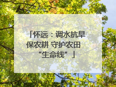 怀远：调水抗旱保农耕 守护农田 “生命线”