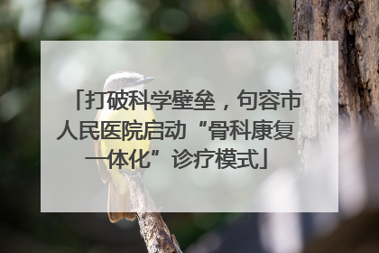 打破科学壁垒，句容市人民医院启动“骨科康复一体化”诊疗模式