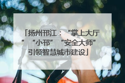 扬州邗江：“掌上大厅”“小邗”“安全大师”引领智慧城市建设