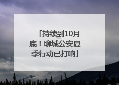 持续到10月底！聊城公安夏季行动已打响