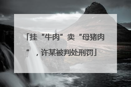 挂“牛肉”卖“母猪肉”，许某被判处刑罚
