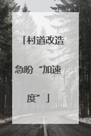 村道改造急盼“加速度”
