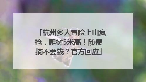 杭州多人冒险上山疯抢，爬树5米高！随便摘不要钱？官方回应