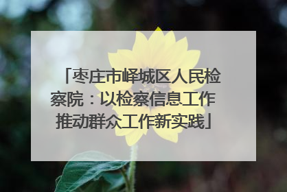 枣庄市峄城区人民检察院：以检察信息工作推动群众工作新实践