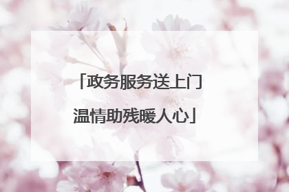 政务服务送上门 温情助残暖人心
