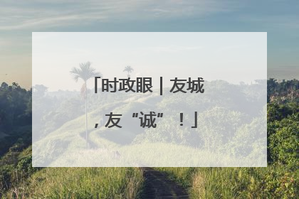 时政眼｜友城，友“诚”！
