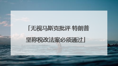 无视马斯克批评 特朗普坚称税改法案必须通过