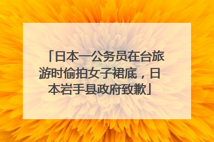 日本一公务员在台旅游时偷拍女子裙底，日本岩手县政府致歉