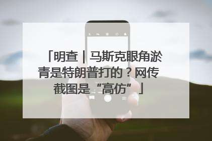 明查｜马斯克眼角淤青是特朗普打的？网传截图是“高仿”
