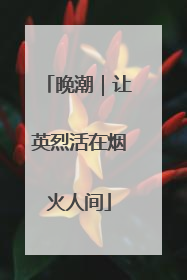 晚潮｜让英烈活在烟火人间