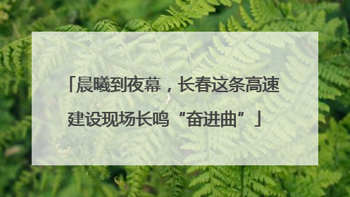 晨曦到夜幕，长春这条高速建设现场长鸣“奋进曲”