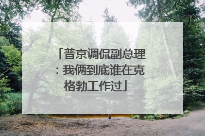 普京调侃副总理：我俩到底谁在克格勃工作过