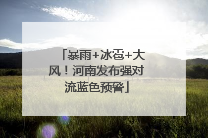 暴雨+冰雹+大风！河南发布强对流蓝色预警