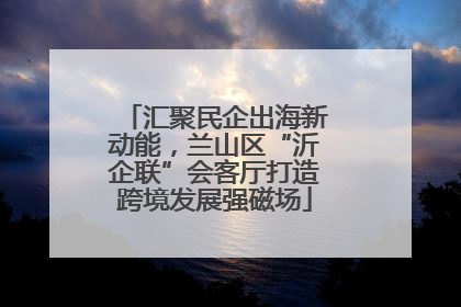 汇聚民企出海新动能，兰山区“沂企联”会客厅打造跨境发展强磁场