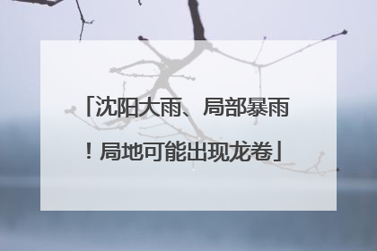 沈阳大雨、局部暴雨！局地可能出现龙卷