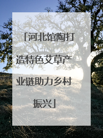 河北馆陶打造特色艾草产业链助力乡村振兴