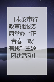 泰安市行政审批服务局举办“正青春‘政’有我”主题团建活动
