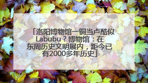 洛阳博物馆一铜当卢酷似Labubu？博物馆：在东周历史文明展内，距今已有2000多年历史