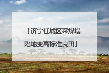 济宁任城区采煤塌陷地变高标准良田