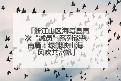 浙江山区海岛县再次“减员”系列谈苍南篇：绿能映山海 风吹共富帆