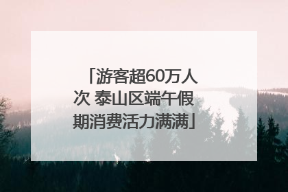 游客超60万人次 泰山区端午假期消费活力满满