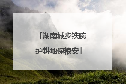 湖南城步铁腕护耕地保粮安