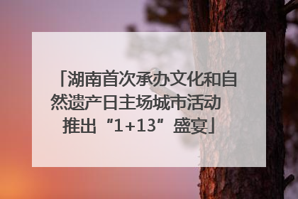 湖南首次承办文化和自然遗产日主场城市活动 推出“1+13”盛宴