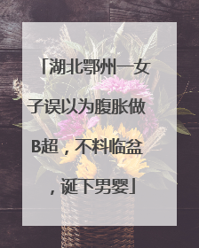 湖北鄂州一女子误以为腹胀做B超，不料临盆，诞下男婴
