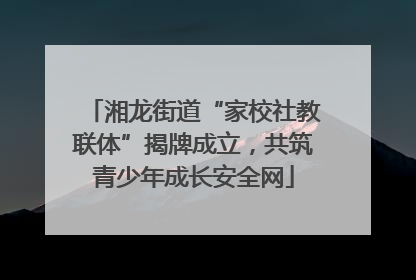 湘龙街道“家校社教联体”揭牌成立，共筑青少年成长安全网
