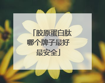 胶原蛋白肽哪个牌子最好最安全