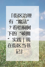 街区治理有“魔法”？看梧桐树下的“破圈”实践｜我在街区当书记