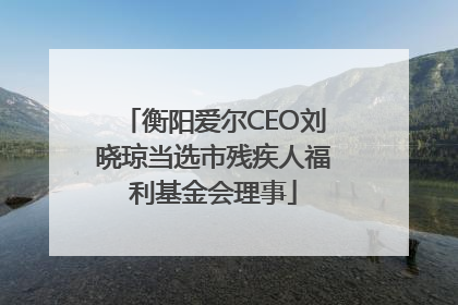 衡阳爱尔CEO刘晓琼当选市残疾人福利基金会理事