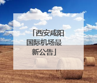 西安咸阳国际机场最新公告