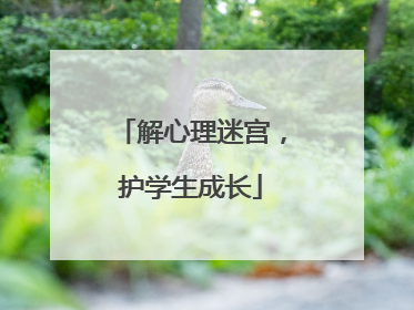 解心理迷宫，护学生成长