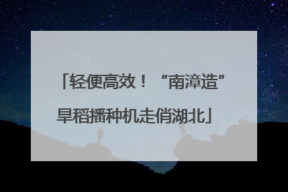 轻便高效！“南漳造”旱稻播种机走俏湖北